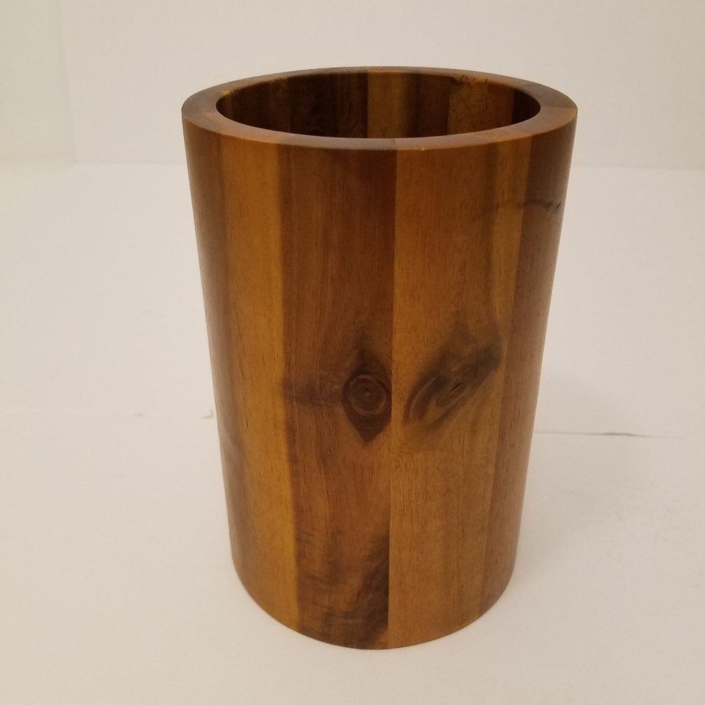 Bed Bath & Beyond Our Table Utensil Crock Wood  Acacia?